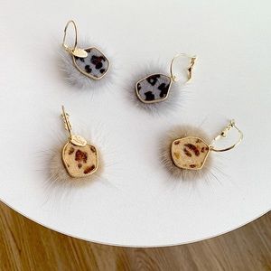 BRAND NEW faux fur earrings